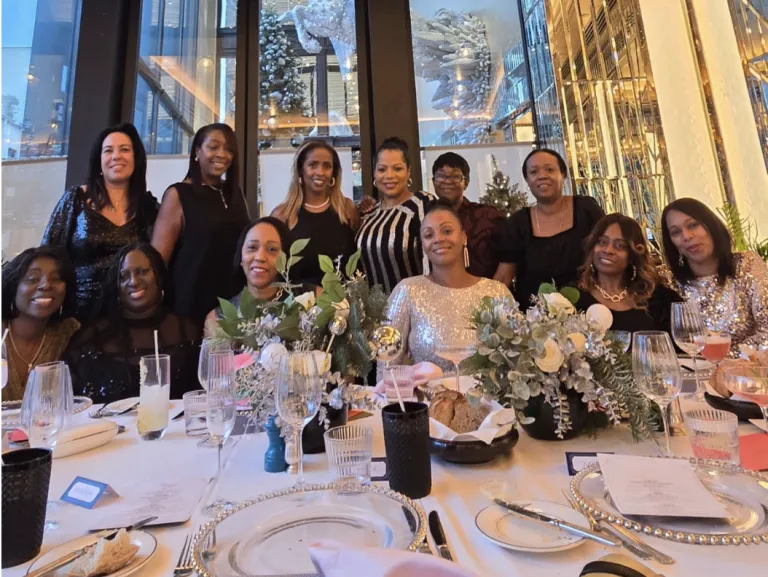 Retreat group at a formal dinner